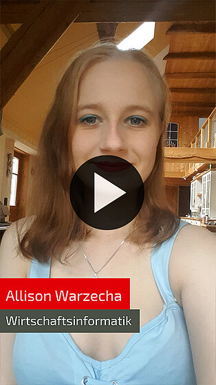 Studentin Allison Warzecha, Studiengang Wirtschaftsinformatik